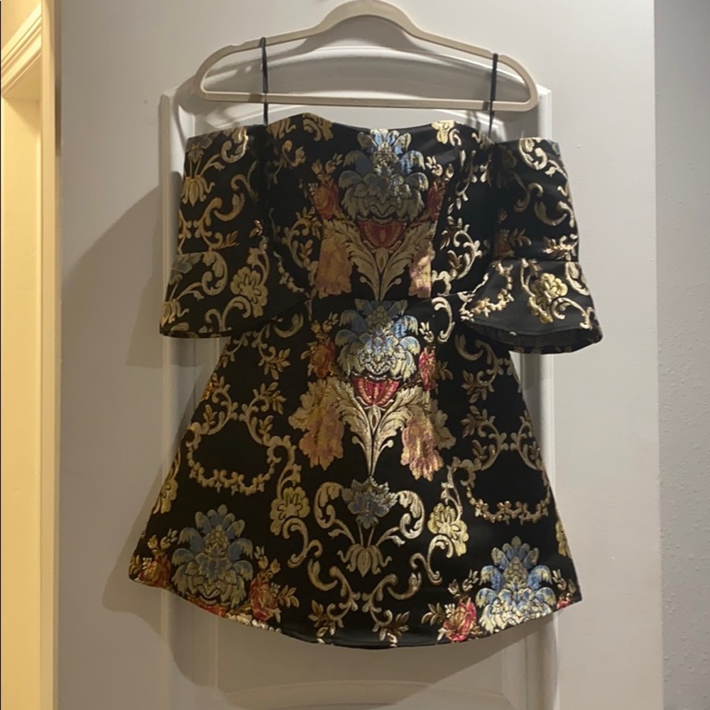 LPA Off the shoulder brocade dress